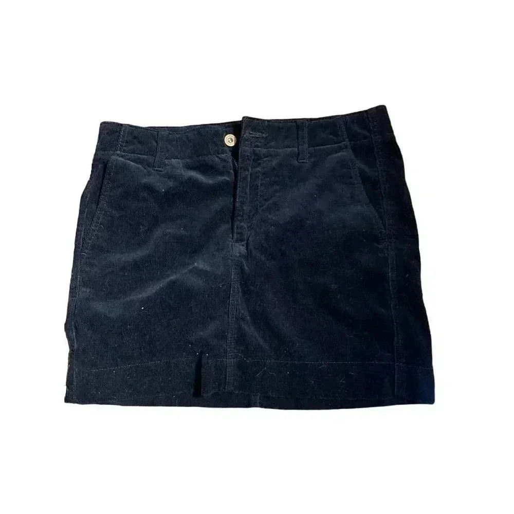 UNIQLO || BLACK CORDUROY MINI SKIRT ||  SZ S || PRE-OWNED GOOD CONDITION
